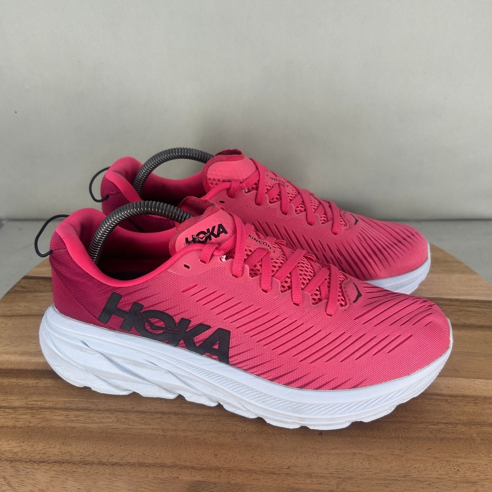 Hoka One One Rincon 3 Womens Running Shoes Pink White 1119396 PPJZ Size 10B